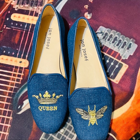 🎉Killer Jon Josef Denim “Queen Bee” Loafer Flats! - Picture 6 of 7